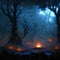 Banshee\\\'s Thicket at Dusk: A Mysterious Canopy - AI Generative By Halloween ai