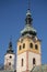 Banska Bystrica, Slovakia - October 27th, 2019: Main square of Slovak National Uprising..View on town castle Barbakan and church