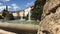 Banska Bystrica, Slovakia - September 9th, 2019: Public water fountain closeup on main square of Slovak national uprising