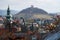 Banska Stiavnica in autumn, Calvary in the background, Slovakia