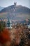 Banska Stiavnica in autumn, Calvary in the background, Slovakia