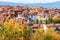 Bansko, Bulgaria, town autumn panorama