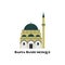 Banya Bashi Mosque in Sofia, Bulgaria flat cartoon design. Small mosque with an amazing history. A nice mosque in the center of