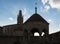 Banys Arabs roof & st. felix cathedral tower in Girona