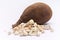 Baobab fruit Adansonia digitata on white background