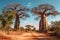Baobab trees landscape Generative Ai