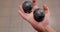 Baoding qi gong balls in hand