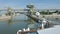 Baot entering hydroelecrical plant lock on Danube