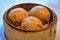 Baozi, chinese yeast dumplings with different fillings. Walnut yeast dumplings.