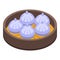 Baozi food icon isometric vector. Chinese bun