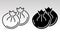 Baozi or jiaozi - Chinese steamed bun line art vector icon for food apps and websites