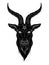 Baphomet demon goat head hand drawn print or blackwork flash tattoo art design vector illustration