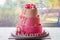 Baptism daughter baby girl communion party pink cake event