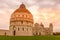 Baptistery, Cathedral and Leaning Tower in the Piazza dei Miracoli Square of Miracles, Pisa, Italy