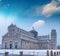 Baptistery of Pisa after a winter snowfall at sunset. Square of