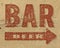 Bar Beer Sign on side of building painted