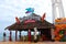 The bar or cafe at Cozumel port during one of the Western Caribbean cruises