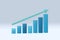 Bar chart improving business growth concept with uptrend arrow