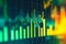 bar chart index with a green background and a yellow line