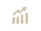 Bar chart made with white rice grains. Increase in price and value market demand. Infographic resource