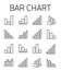 Bar chart related vector icon set.
