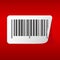 Bar code labels on red background