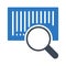 Bar code search glyph color flat vector icon