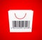 Bar code on shopping bag for online quick shopping security