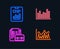 Bar diagram, Report document and Vacancy icons. Investment sign.