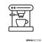 Bar espresso coffee machine vector line icon