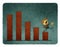 Bar graph with zombie businessman