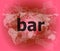 Bar, hi-tech background, digital business touch screen