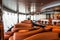Bar interior on cruise liner. Liquid discotheque