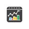 Bar and line combo chart colorful icon, vector flat sign