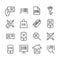 Bar and qr code scanning vector thin line icons