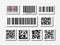 Bar and qr code sticker set