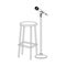 Bar stool and microphone stand icon, flat design