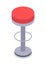 Bar Stool in Red Color Isolated. Flat Design.