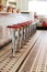 Bar stools in a fifties style diner.