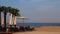 Bar terrace on mediterranean beach in Pyrenees orientales, France