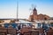 Bar with view of Mozia salt flats and an old windmill in Marsala