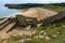 Barafundle Bay Wales. Overlooking the stunning beach at Barafundle Bay on the Pembrokeshire coast of South Wales UK Europe