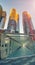 Barangaroo buildings and overpass in Sydney on a beautiful morning, Australia