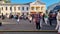 Baranovichi, Belarus - 08.09.2023 - Citizens gathered in the in the city center to celebrate day of the city. Various outdoor