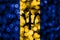 Barbados abstract blurry bokeh flag. Christmas, New Year and National day concept flag