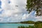 Barbados Coastline with Jet Airplane