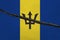 Barbados flag cracked