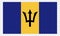 Barbados Flag . flat original color illustration isolated on white background.