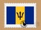 Barbados Flag Postage Stamp Vector illustration Eps 10