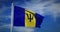 Barbados flag waving on a pole or flagpole - 3d Animation Video